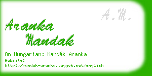 aranka mandak business card