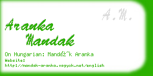 aranka mandak business card